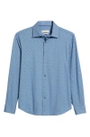 Bugatchi Jimmy Ooohcotton® Abstract Print Button-up Shirt In Cobalt