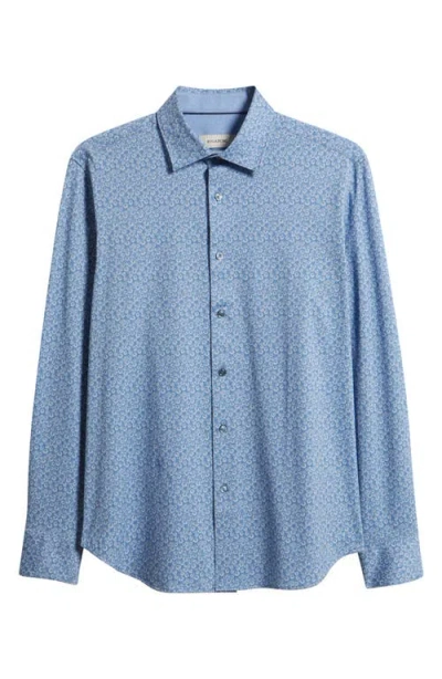 Bugatchi Jimmy Ooohcotton® Bubble Print Button-up Shirt In Blue