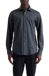 Bugatchi Jimmy Ooohcotton® Floral & Chevron Print Button-up Shirt In Burgundy