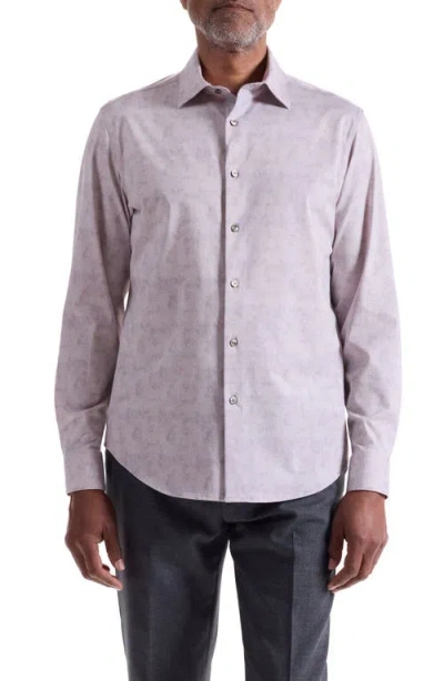 Bugatchi Jimmy Ooohcotton® Floral Button-up Shirt In Purple