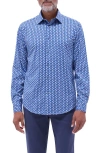 Bugatchi Jimmy Ooohcotton® Geo Print Button-up Shirt In Cobalt