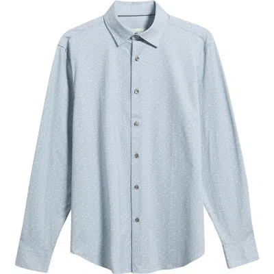 Bugatchi Jimmy Ooohcotton® Geo Print Button-up Shirt In Blue