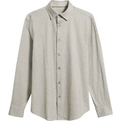 Bugatchi Jimmy Ooohcotton® Geo Print Button-up Shirt In Neutral