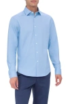 Bugatchi Jimmy Ooohcotton® Herringbone Button-up Shirt In Air Blue