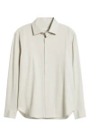 Bugatchi Jimmy Ooohcotton® Herringbone Button-up Shirt In Almond