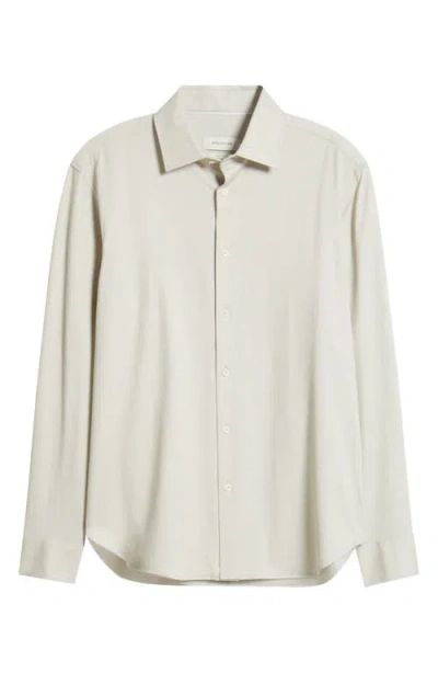 Bugatchi Jimmy Ooohcotton® Herringbone Button-up Shirt In Almond