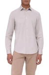 Bugatchi Jimmy Ooohcotton® Herringbone Button-up Shirt In Desert