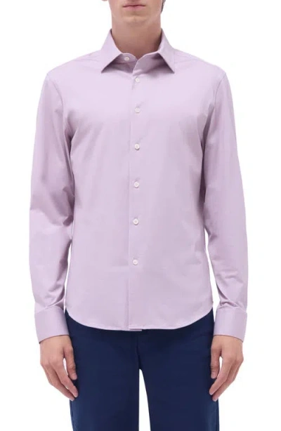 Bugatchi Jimmy Ooohcotton® Herringbone Button-up Shirt In Dusty Pink