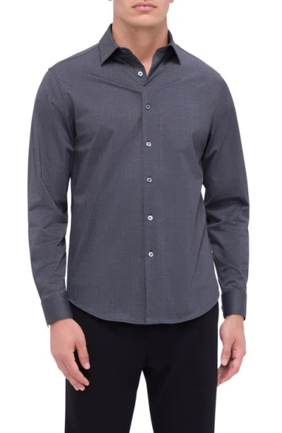 Bugatchi Men's Ooohcotton Chevron Sport Shirt In Grey/black