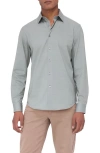 Bugatchi Jimmy Ooohcotton® Herringbone Button-up Shirt In Khaki