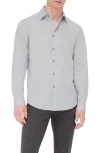 Bugatchi Jimmy Ooohcotton® Herringbone Button-up Shirt In Stone