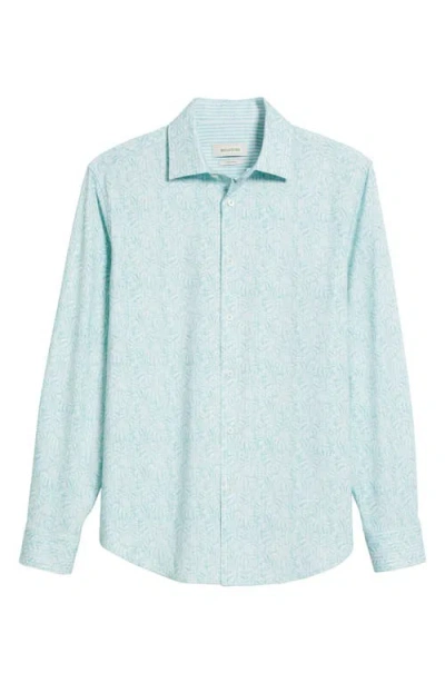 Bugatchi Jimmy Ooohcotton® Leaf Print Button-up Shirt In Menthol