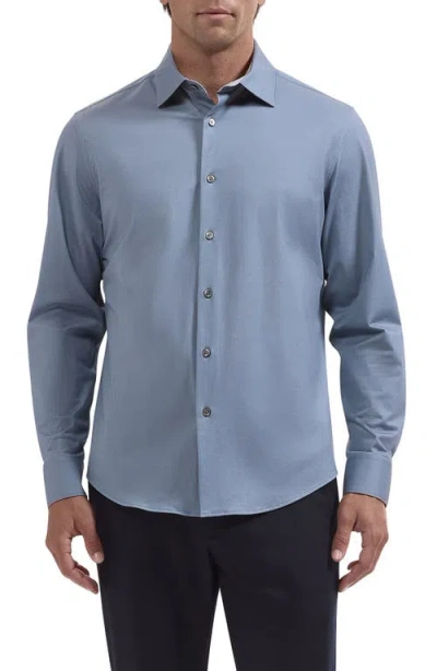 Bugatchi Jimmy Ooohcotton® Long Sleeve Performance Shirt In Blue