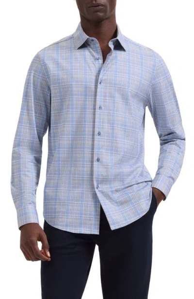 Bugatchi Jimmy Ooohcotton® Plaid Button-up Shirt In Blue