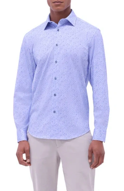 Bugatchi Jimmy Ooohcotton® Print Button-up Shirt In Air Blue