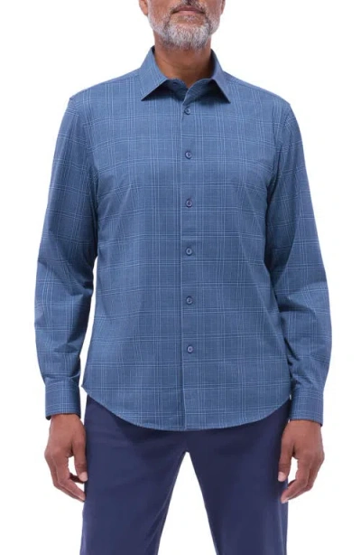 Bugatchi Jimmy Ooohcotton® Print Button-up Shirt In Navy