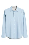 Bugatchi Jimmy Ooohcotton® Solid Button-up Shirt In Air Blue