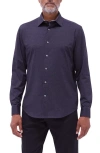 Bugatchi Jimmy Ooohcotton® Solid Button-up Shirt In Black