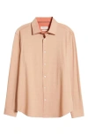 Bugatchi Jimmy Ooohcotton® Solid Button-up Shirt In Papaya