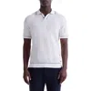 Bugatchi Johnny Collar Basket Stitch Cotton Blend Polo Sweater In White