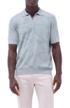 Bugatchi Johnny Collar Cotton & Silk Polo Sweater In Mint
