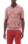 Bugatchi Johnny Collar Cotton & Silk Polo Sweater In Sand