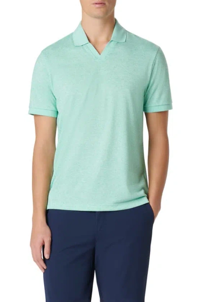 Bugatchi Johnny Collar Marled Polo In Green