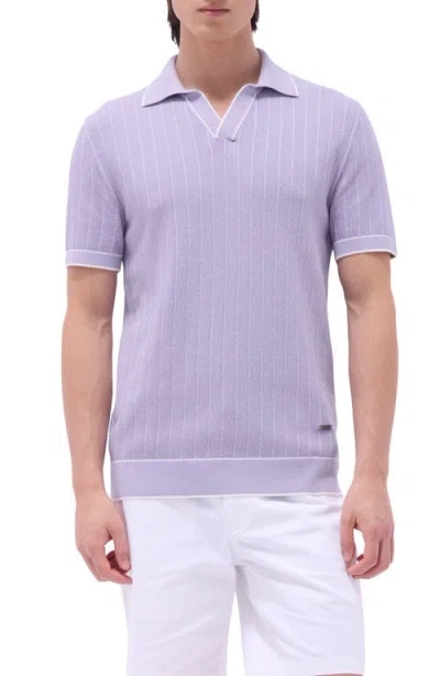 Bugatchi Johnny Collar Rib Polo In Purple