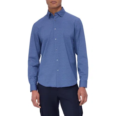 Bugatchi Jules Ooohcotton® Abstract Print Button-up Shirt In Blue