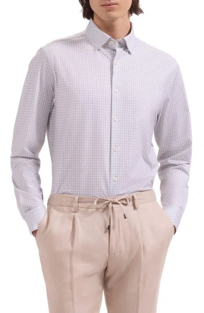 Bugatchi Jules Ooohcotton® Check Button-down Shirt In Purple