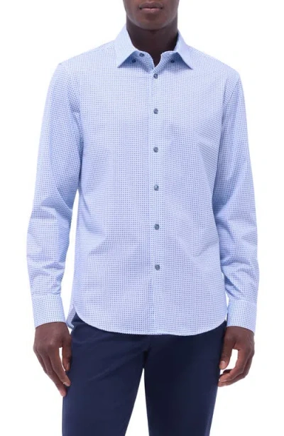 Bugatchi Jules Ooohcotton® Dot Print Button-up Shirt In Air Blue