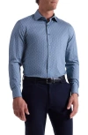 Bugatchi Jules Ooohcotton® Geo Print Button-up Shirt In Blue