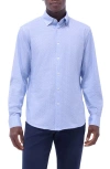 Bugatchi Jules Ooohcotton® Grid Check Button-up Shirt In Blue