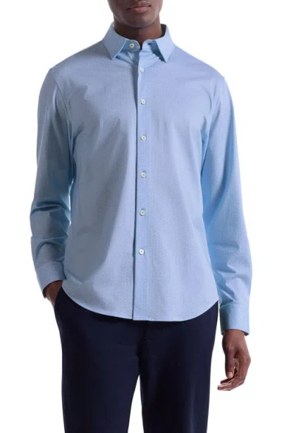 Bugatchi Jules Ooohcotton® Honeycomb Print Button-down Shirt In Blue