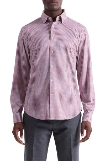 Bugatchi Jules Ooohcotton® Medallion Print Button-down Shirt In Orange