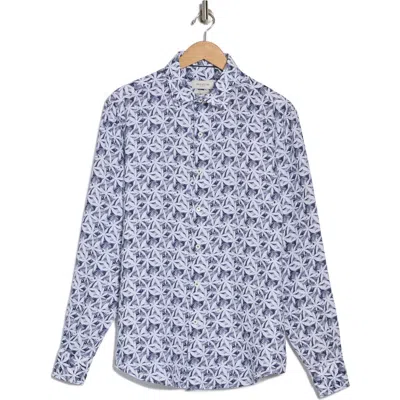 Bugatchi Julian Linen Button-up Shirt In Navy