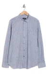 Bugatchi Julian Long Sleeve Classic Fit Woven Shirt In Dusty Blue