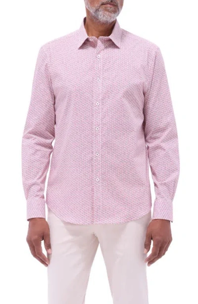 Bugatchi Julian Ooohcotton® Abstract Button-up Shirt In Pink
