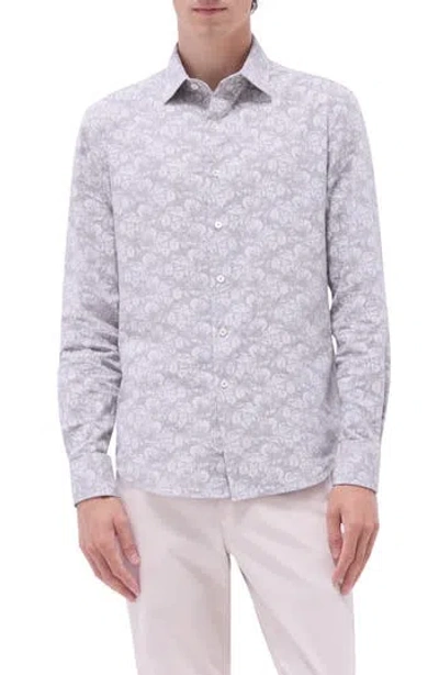 Bugatchi Julian Ooohcotton® Linen Blend Button-up Shirt In Green