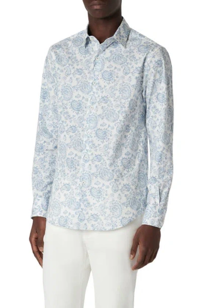 Bugatchi Men's Julian Abstract Stretch-cotton Shirt In Air Blue