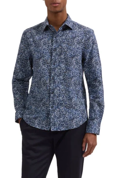 Bugatchi Julian Shaped Fit Abstract Paisley Print Cotton Button-up Shirt In Multi