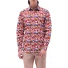 Bugatchi Julian Shaped Fit Abstract Print Stretch Button-up Shirt