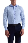 Bugatchi Julian Shaped Fit Abstract Stripe Stretch Cotton Button-up Shirt In Blue