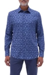 Bugatchi Julian Shaped Fit Button-up Shirt In Navy