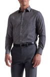 Bugatchi Julian Shaped Fit Check Cotton Button-up Shirt In Purple
