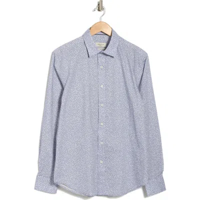 Bugatchi Julian Shaped Fit Comfort Stretch Button Up Shirt In Air Blue