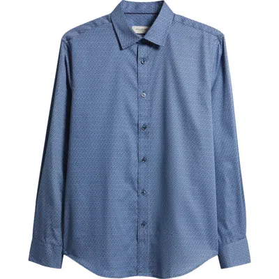 Bugatchi Julian Shaped Fit Cotton Button-up Shirt In Blue