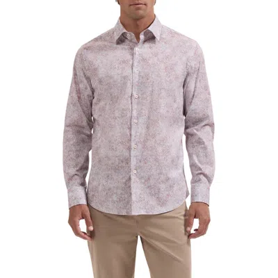 Bugatchi Julian Shaped Fit Floral Stretch Button-up Shirt In Pink