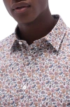 Bugatchi Julian Shaped Fit Floral Stretch Cotton Button-up Shirt In Jaffa