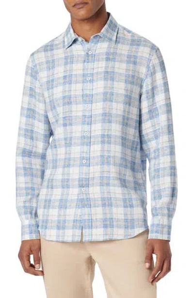 BUGATCHI BUGATCHI JULIAN SHAPED FIT LINEN BUTTON-UP SHIRT